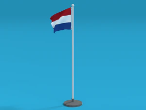 low poly seamless animated netherlands flag 3D Model