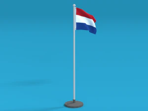 low poly seamless animated netherlands flag 3D Model