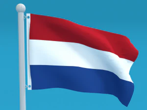 low poly seamless animated netherlands flag 3D Model