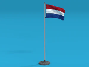 low poly seamless animated netherlands flag 3D Model