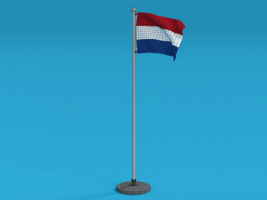 low poly seamless animated netherlands flag 3D Модель