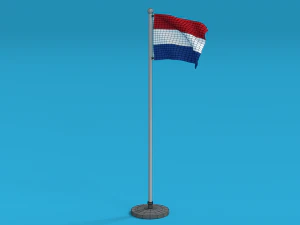 low poly seamless animated netherlands flag 3D Model