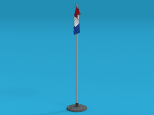 low poly seamless animated netherlands flag 3D Модель