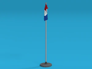 low poly seamless animated netherlands flag 3D Model