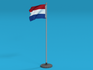 low poly seamless animated netherlands flag 3D Модель