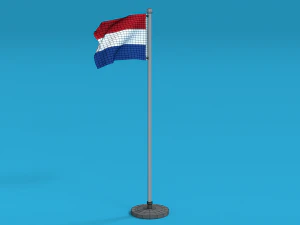 low poly seamless animated netherlands flag 3D Model