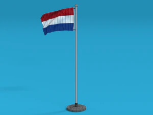 low poly seamless animated netherlands flag 3D Model