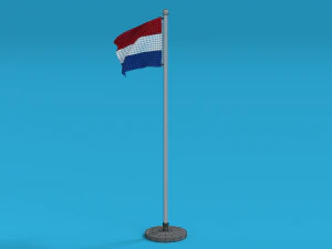 low poly seamless animated netherlands flag 3D Model