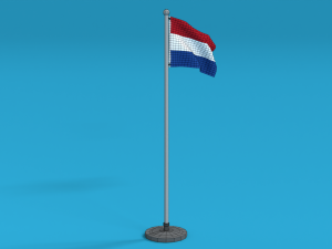 low poly seamless animated netherlands flag 3D Модель