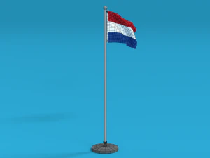 low poly seamless animated netherlands flag 3D Model