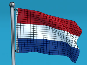 low poly seamless animated netherlands flag 3D Model