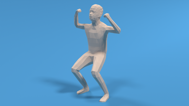 low poly strong kid 3Dモデル .c4d .max .obj .3ds .fbx .stl .blend 