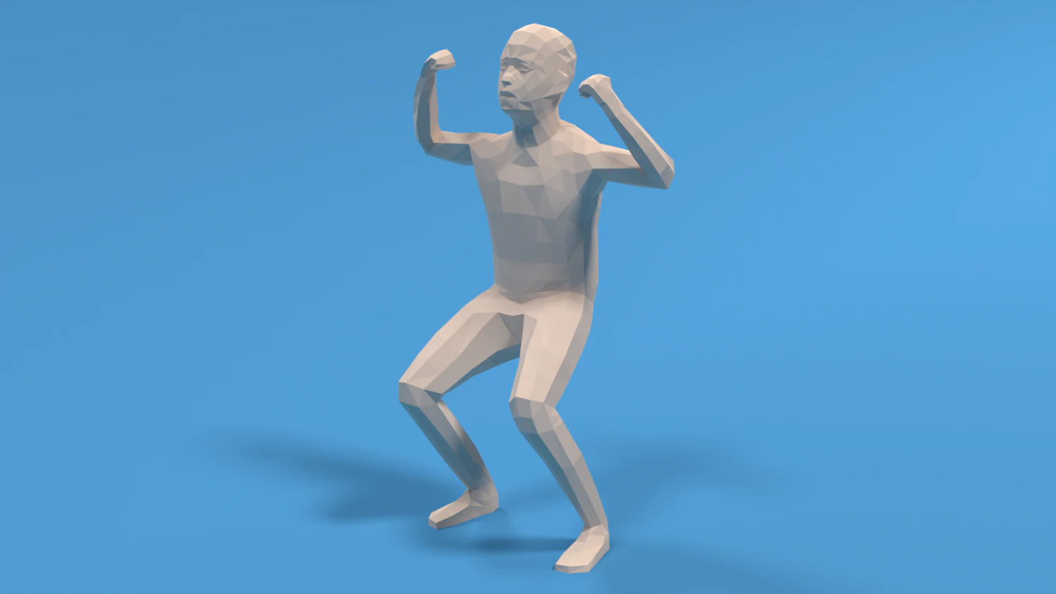 low poly strong kid 3D Model .c4d .max .obj .3ds .fbx .stl .blend 