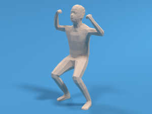 low poly strong kid 3D Model