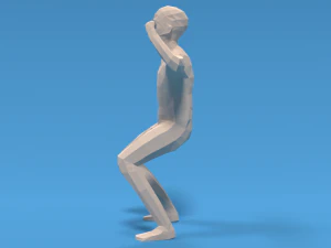 low poly strong kid 3D Model