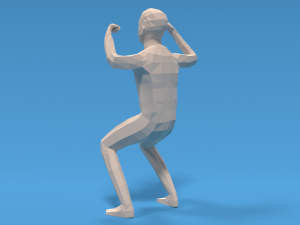 low poly strong kid 3Dモデル