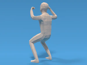 low poly strong kid 3D Model