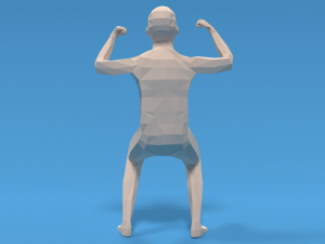 low poly strong kid 3Dモデル