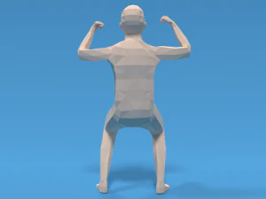 low poly strong kid 3D Model