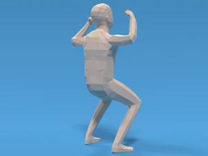 low poly strong kid 3D Model