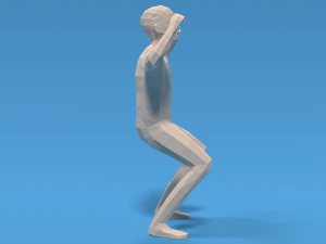 low poly strong kid 3D Model