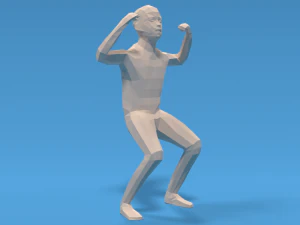 low poly strong kid 3D Model