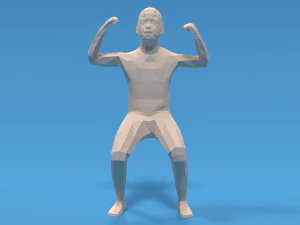 low poly strong kid 3D Model