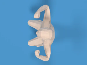 low poly strong kid 3D Model