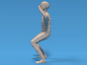 low poly strong kid 3D Model