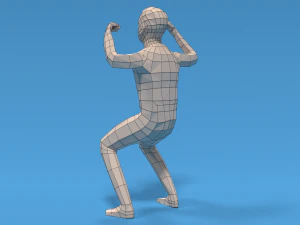 low poly strong kid 3D Model