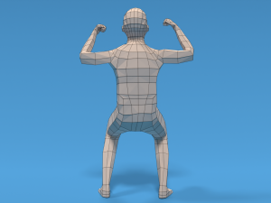 low poly strong kid 3Dモデル