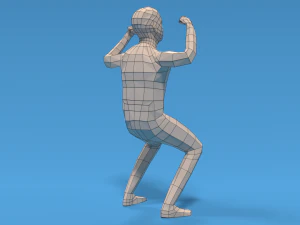 low poly strong kid 3D Model