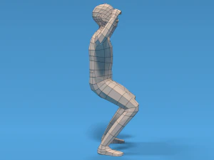 low poly strong kid 3D Model