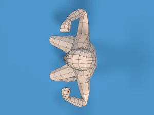 low poly strong kid 3D Model