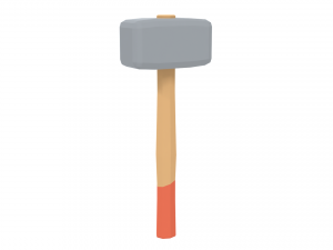 low poly cartoon sledgehammer 3D Model