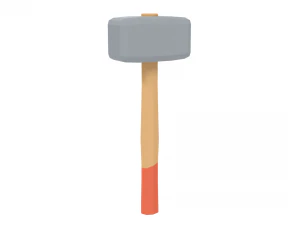 low poly cartoon sledgehammer 3D Model