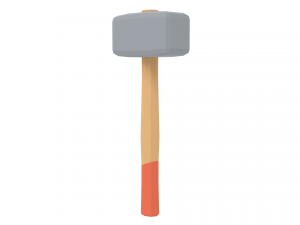 low poly cartoon sledgehammer Modelo 3D