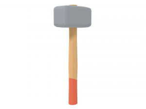 low poly cartoon sledgehammer Modelo 3D