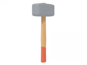 marreta de desenhos animados de baixo poli Modelo 3D