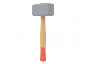 low poly cartoon sledgehammer Modelo 3D
