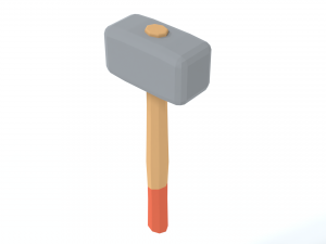 low poly cartoon sledgehammer Modelo 3D