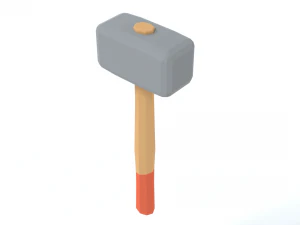 marreta de desenhos animados de baixo poli Modelo 3D