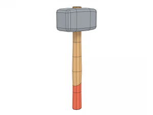 marreta de desenhos animados de baixo poli Modelo 3D