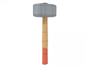 marreta de desenhos animados de baixo poli Modelo 3D