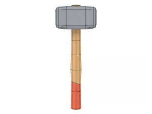 marreta de desenhos animados de baixo poli Modelo 3D