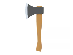 low poly cartoon axe 3D Model