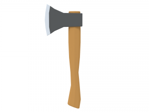 low poly cartoon axe Model 3D