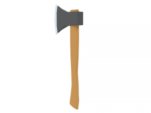 low poly cartoon axe Model 3D