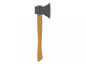 low poly cartoon axe Model 3D