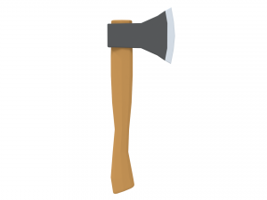 low poly cartoon axe Model 3D